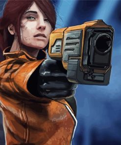 Lady With Gun Diamond Paintings