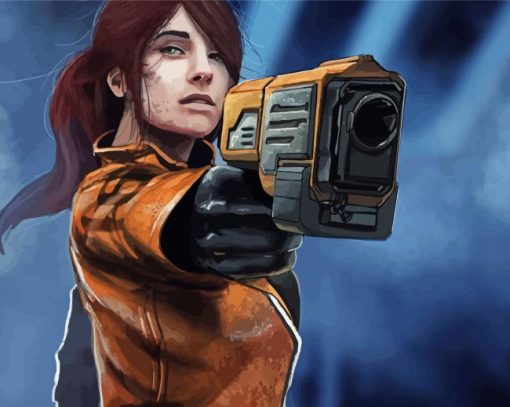 Lady With Gun Diamond Paintings