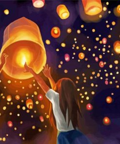 Lanterns In The Sky Art Diamond Paintings