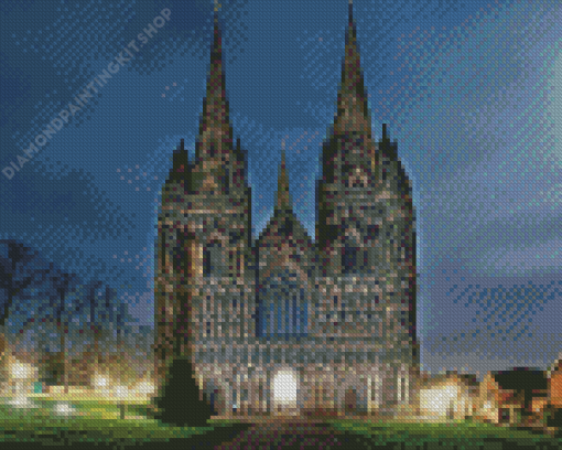 Lichfield Cathedral Night Diamond Painting