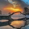 Misty Sunrise Lake Diamond Painting