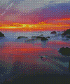 Misty Sunrise Seascape Diamond Painting