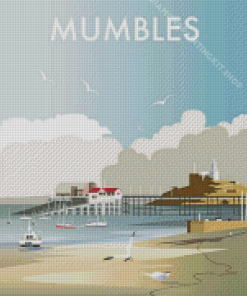 Mumbles Swansea Beach Poster Diamond Paintings