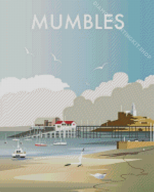 Mumbles Swansea Beach Poster Diamond Paintings