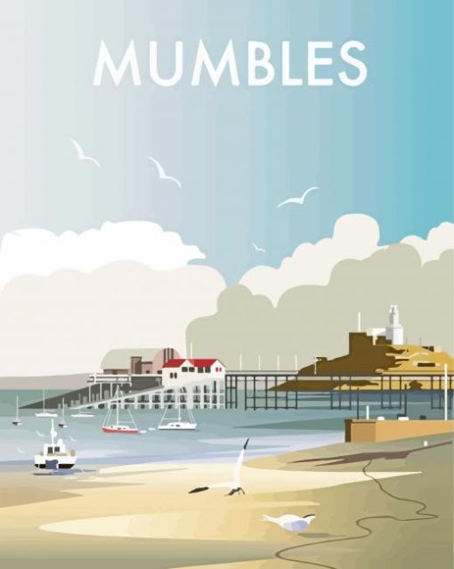 Mumbles Swansea Beach Poster Diamond Paintings