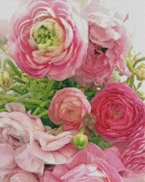 Peonies And Ranunculus Roses Diamond Paintings