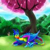 Rainbow Dragon Under Tree Diamond Paintings