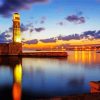 Rethymno Lighthouse At Night Diamond Paintings