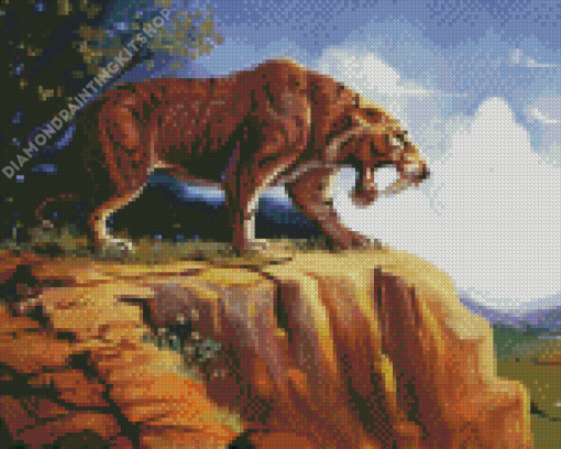 Saber Tooth Tiger Art Diamond Paintings