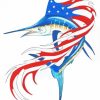 Sailfish American Flag Art Diamond Paintings