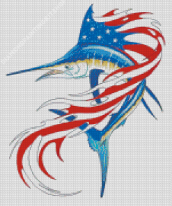 Sailfish American Flag Art Diamond Paintings