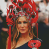 Sarah Jessica Parker With Headdress Diamond Painting