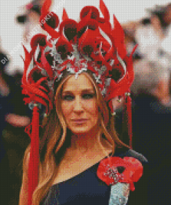 Sarah Jessica Parker With Headdress Diamond Painting