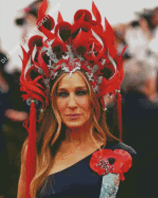 Sarah Jessica Parker With Headdress Diamond Painting