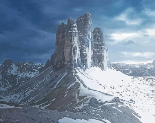 Snowy Tre Cime Di Lavaredo Diamond Paintings