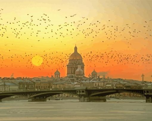 St Petersburg Russia Sunset Diamond Paintings