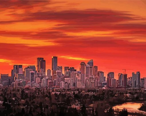 Sunrise Calgary Alberta City Diamond Paintings