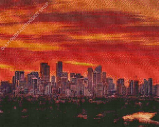 Sunrise Calgary Alberta City Diamond Paintings