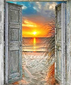 Sunset Door To The Sea Diamond Paintings