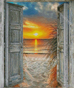 Sunset Door To The Sea Diamond Paintings