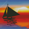 Sunset With A Boat Diamond Painting