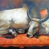 The Cow On Sofa Diamond Painting