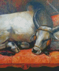 The Cow On Sofa Diamond Painting