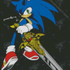 The Hedgehog Sonic With Sword Diamond Painting