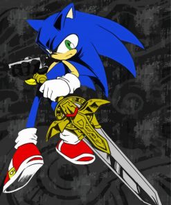 The Hedgehog Sonic With Sword Diamond Painting