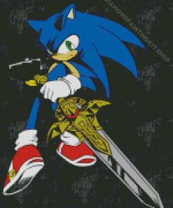 The Hedgehog Sonic With Sword Diamond Painting