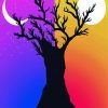 Tree Night And Day Silhouette Diamond Painting