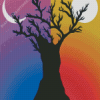 Tree Night And Day Silhouette Diamond Painting