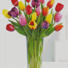 Tulip Colorful Flower Vase Diamond Paintings