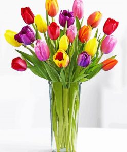 Tulip Colorful Flower Vase Diamond Paintings