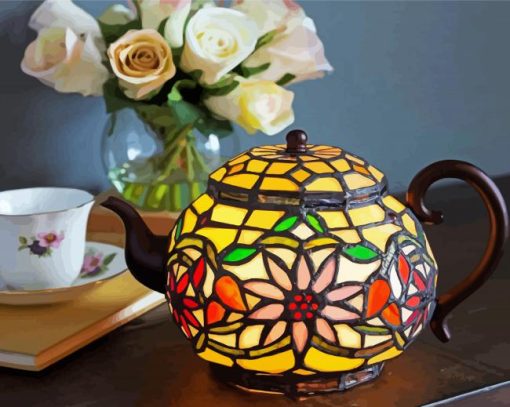 Victorian Teapot Lamp Diamond Painting