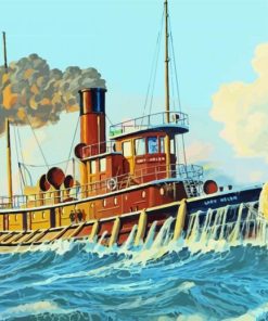 Vintage Towboat Diamond Paintings