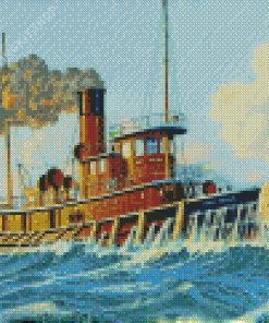 Vintage Towboat Diamond Paintings