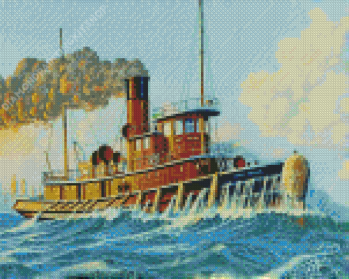 Vintage Towboat Diamond Paintings