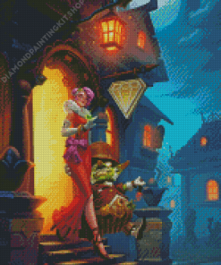 Wealthy Goblin With Luxury Girl Diamond Painting