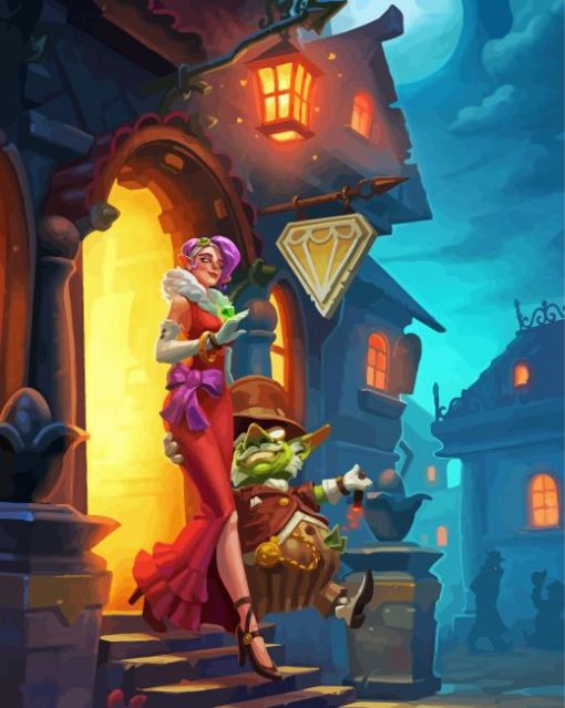 Wealthy Goblin With Luxury Girl Diamond Painting