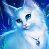 White Fantasy Cat Diamond Paintings