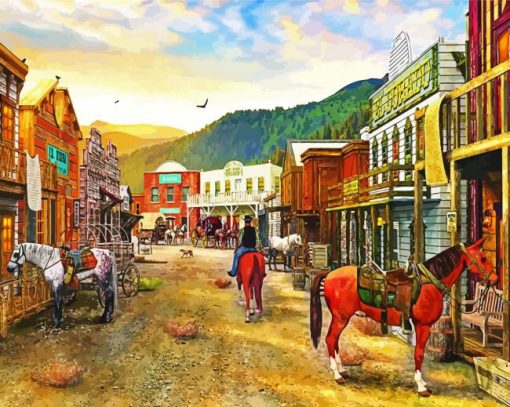 Wild Western Town Diamond Painting