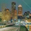 Winter Boston Skyline Diamond Paintings