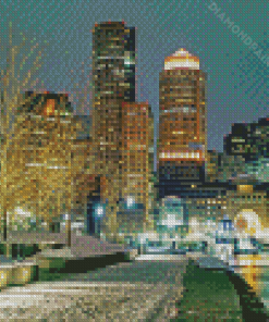 Winter Boston Skyline Diamond Paintings