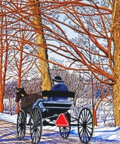 Winter Horse And Carriage Diamond Paintings