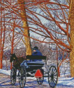 Winter Horse And Carriage Diamond Paintings