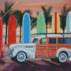 Woodie With Surfboards Diamond Painting