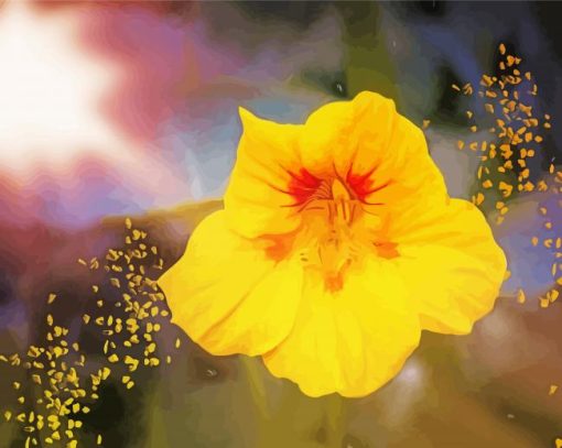 Yellow Nasturtium Art Diamond Paintings