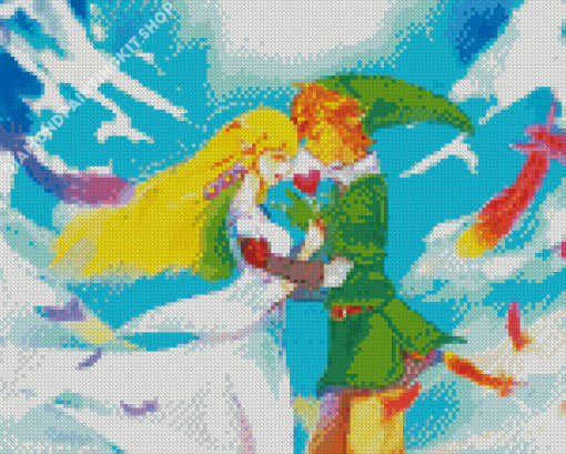 Zelda And Link In Love Diamond Paintings