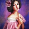 Beautiful Pink Lady In Dress Diamond Painting